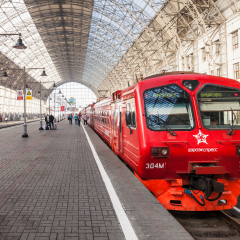 MOSCOW, RUSSIA - SEPTEMBER 15, 2015: Kiyevsky railway terminal also known as Moscow Kiyevskaya railway station is one of the nine railway terminals of Moscow, Russia. 