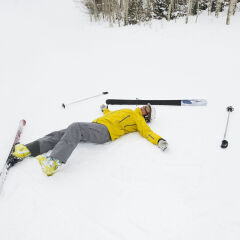 A downhill skier who fell