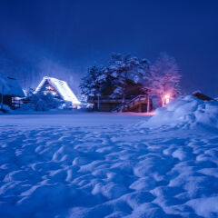 日本白川乡合掌村雪景风光