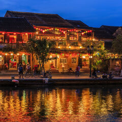 Evening view of Old Town in Hoi An city, Vietnam