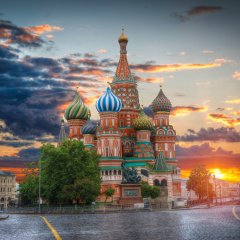 St. Basil's Cathedral - an Orthodox church on Red Square in Moscow, a well-known monument of Russian architecture.