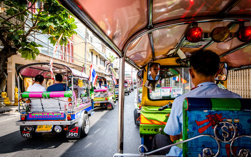 tuk-tuk車遊覽korattanakosin island拉塔那古辛島