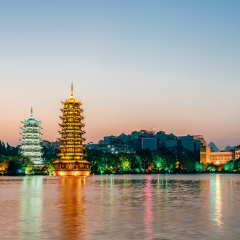 Guilin, Guangxi, China Sun Moon Twin Towers Park