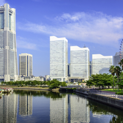 Lower Yokohama in a sunny morning, Kanagawa, Japan