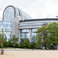 The building of the European Parliament, Brussels, Belgium, 12 April, 2017