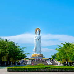 Buddhist Park, open space, many statues and beautiful places on the island of Sanya.Centre of culture and religion.
