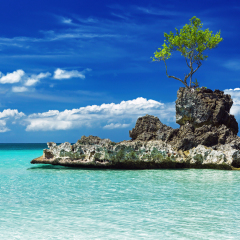 Willy's rock on the beach on Boracay island,Philippines