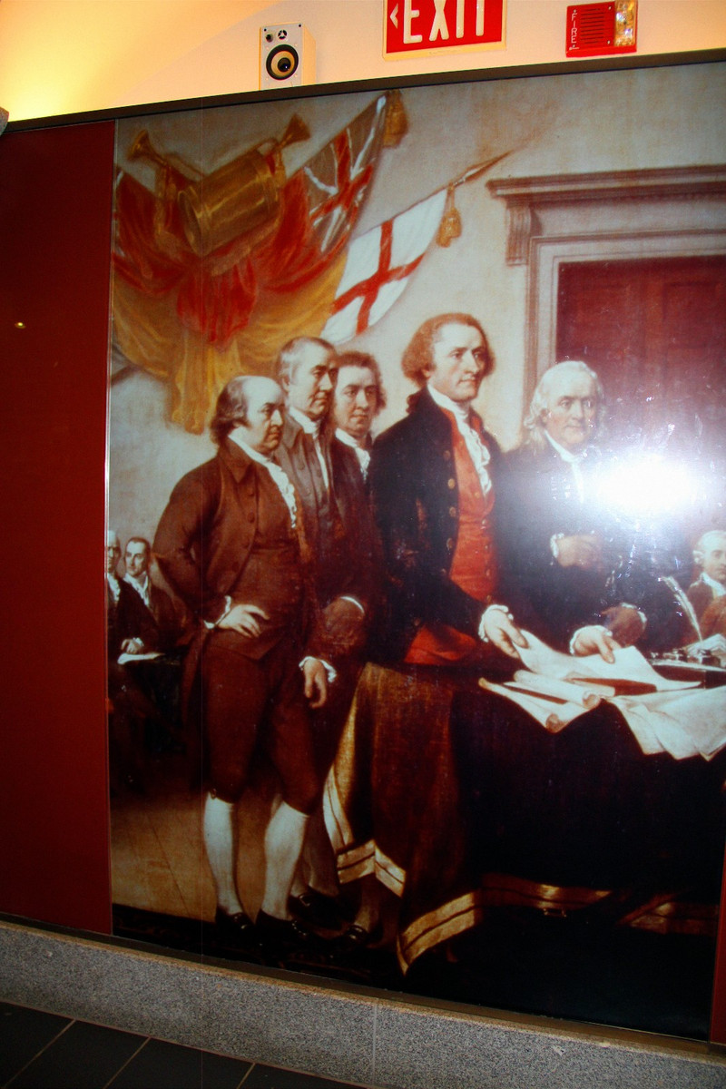 杰弗逊纪念堂里描绘杰弗逊等人起草《独立宣言》的油画