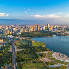 Haikou Haikou Century Park Binhai Avenue aerial photography