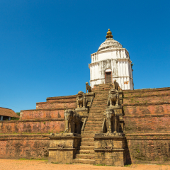BHAKTAPUR, NEPAL - September 24, 2013: Bhaktapur Durbar Square, plaza in front of the royal palace of the old Bhaktapur Kingdom. Bhaktapur is a UNESCO World Heritage Site.