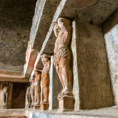 Interior of Stabian baths (Terme Stabiane) in Pompeii, Italy