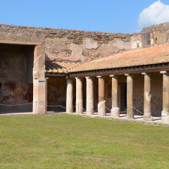 Courtyard of Stabian baths (Terme Stabiane) in Pompeii