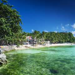 diniwid bay beach in tropical paradise boracay philippines