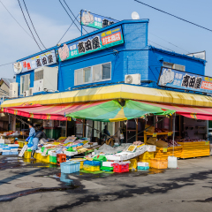 HAKODATE,JAPAN - 8 May 2014:The Hakodate Morning Market is held daily from 5am (from 6am during winter) to noon, just a few steps away from JR Hakodate Station.