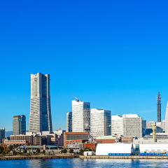 Yokohama Minato Mirai 21 in Yokohama, Japan. Yokohama is the third biggest city in Japan.