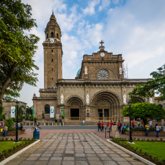 The Manila Cathedral, in Intramuros, Manila, The Philippines.