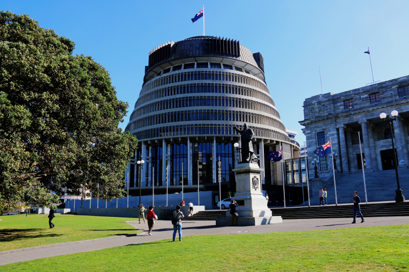 新西兰地标建筑举世无双的的蜂巢结构国会大夏