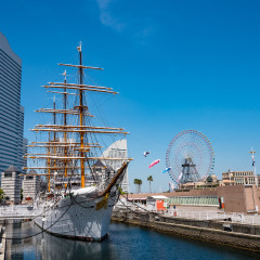 YOKOHAMA, JAPAN - May, 2017 : Nippon maru memorial park at Yokohama, Japan. Nippon Maru was built in Kobe in 1930. It was a training ship for the cadets of the Japanese merchant marine.