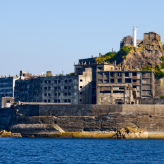 abandoned island in Hashima Island Japan