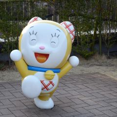 Kawasaki, Japan-March 2017: Doremi sculpture acting outdoor at Fujiko F. Fujio museum, the popular museum exhibit history and original cartoon pictures of japan 