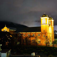 Night view of Nagasaki
Lighted up Urakami Cathedral