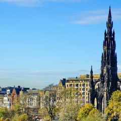 EDINBURGH, SCOTLAND - CIRCA NOVEMBER 2012: The Scott Monument in the Princes Street Park