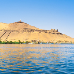 The trip to Qubbet el-Hawa (Tombs of Nobles) is the popular attraction in Aswan, Egypt.