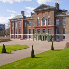 London, United Kingdom - March 31, 2015: Kensington Palace and Gardens. Incidental people.