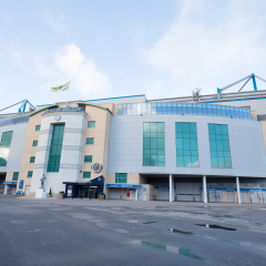 LONDON, ENGLAND - MAY 1:The outside view of Stamford Bridge, the home ground of Chelsea Football Club on May 1,2017