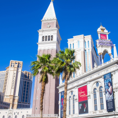 LAS VEGAS - MAY 21 : Exterior of the Madame Tussauds museum in Las Vegas on May 21 2016 , The two-floor 30,000-square-foot museum has 100-plus wax replicas.