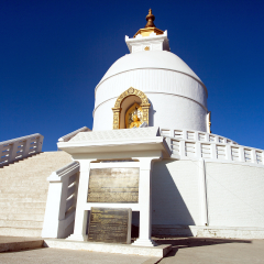 World peace stupa near Pokhara, Nepal