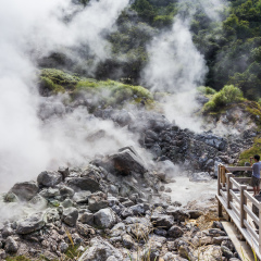 Unzen Hot Spring & Unzen Hell landscape in Nagasaki, Kyushu
