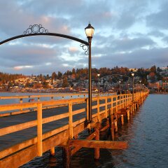 White Rock is a popular tourist destination on the west coast of British Columbia near the United States border. 