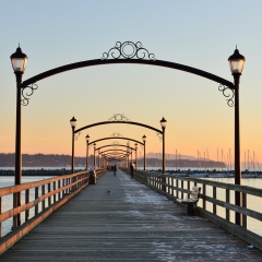 City of White Rock Pier at sunset, British Columbia
