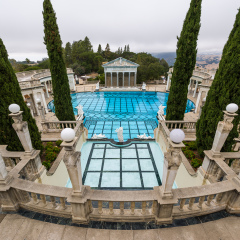 California, USA, 09 Jun 2013: Grand, luxurious swimming pool in Hearst Castle.