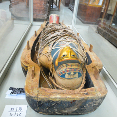CAIRO, EGYPT - 02 JANUARY 2016: A Mummy close-up  in Egyptian Museum in Cairo.