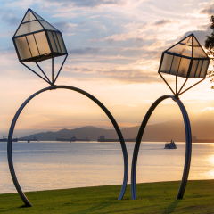 Giant rings at Sunset Beach, Vancouver