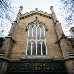 The Church of the Holy Trinity, at Trinity Square, in downtown Toronto, Ontario.