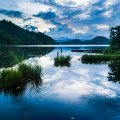 Mountain lake landscape, Begnas Tal, Nepal
