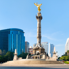 The Angel of Independence and the Paseo de La Reforma in Mexico City