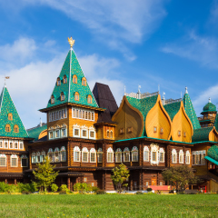 A wooden residence of Russian Tsars in Kolomenskoye, Moscow, Russia