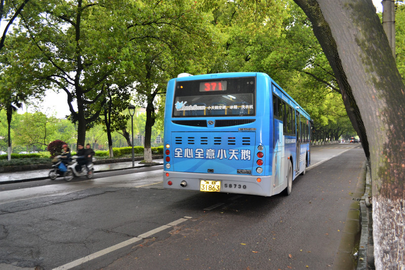 之後從望湖市場倒371路公交車到天一閣,坐公交車花了5塊錢