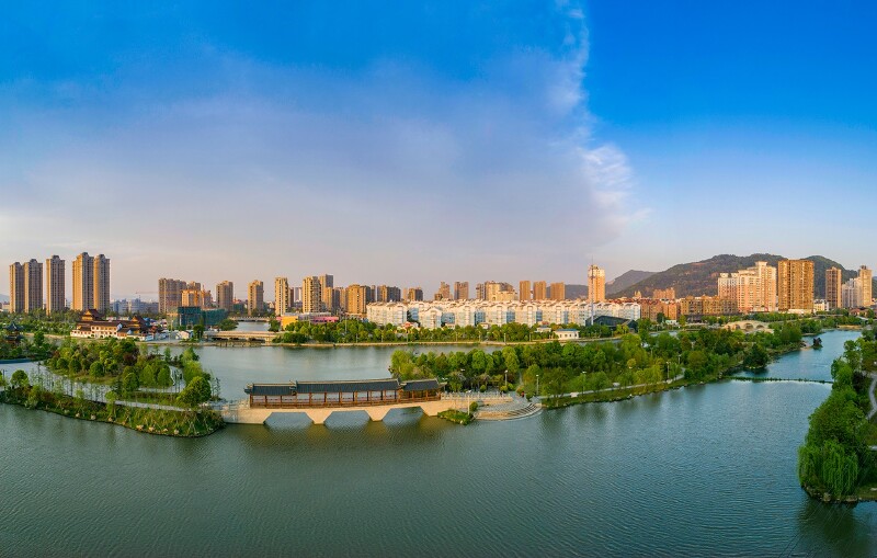 航拍平阳凤湖公园 城市水乡美景入画来_温州游记_途牛