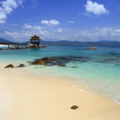 beach of Wuzhizhou Island in Sanya