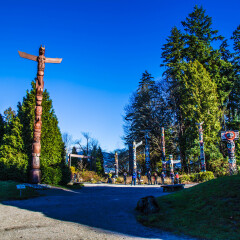 Totems in park - Vancouver