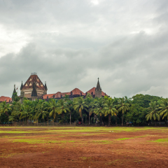 MUMBAI, INDIA - JUNE 10, 2017 : Panoramic view of Bombay High court and Mumbai University