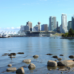 Vancouver BC from Stanley park, Canada.