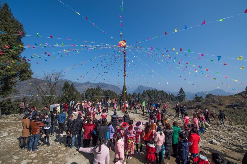 春节乡村游——叙永县分水镇木格倒传统村落,花山节
