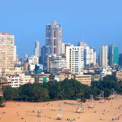 MUMBAI, INDIA - DECEMBER 6, 2015: Juhu beach in Mumbai is home to many Bollywood celebrities referred as "Beverly Hills of Bollywood" , on December 6, 2015 in South Mumbai, India.