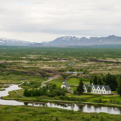 Scenic Thingvellier national park in Iceland